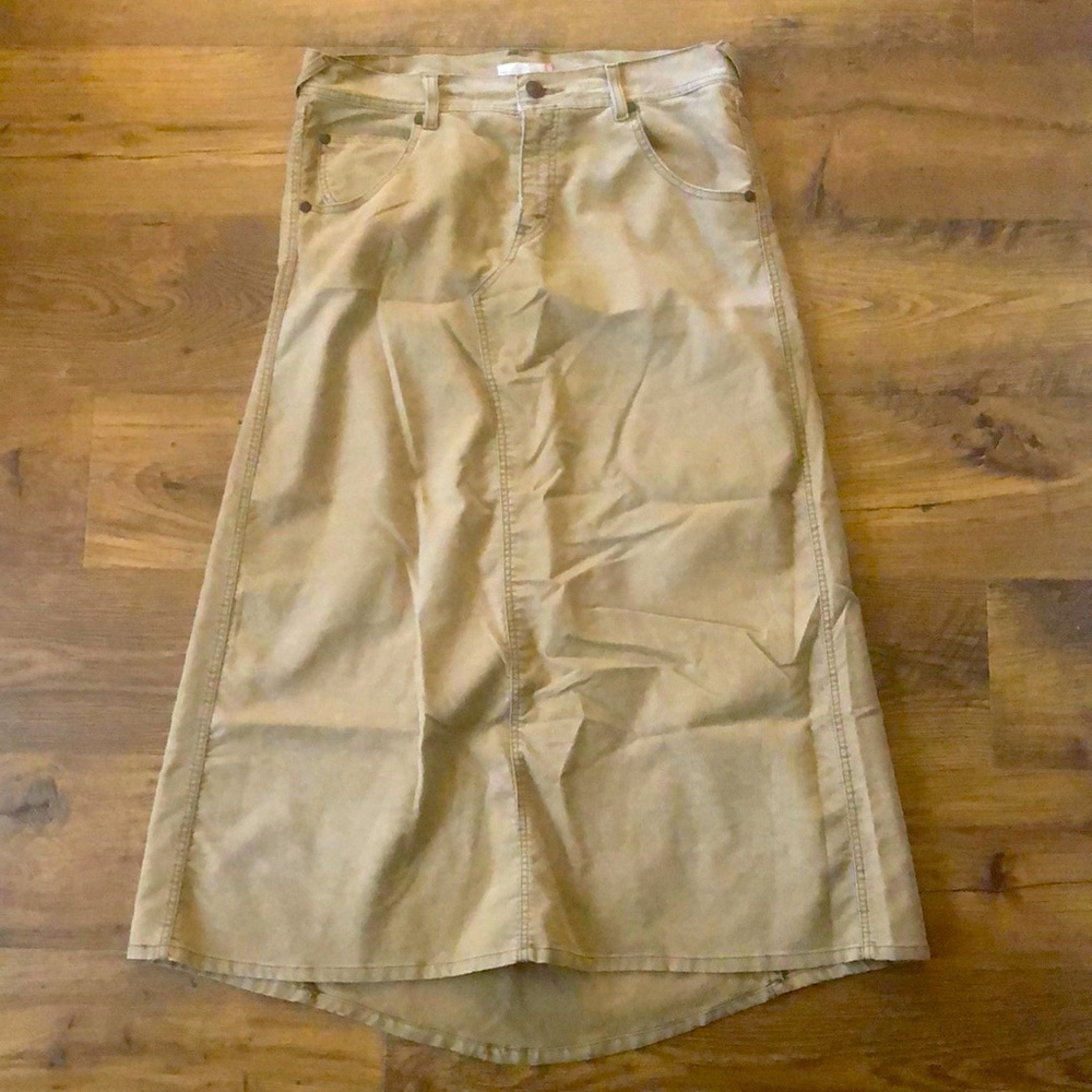 Levi corduroy long khaki maxi skirt size 13.